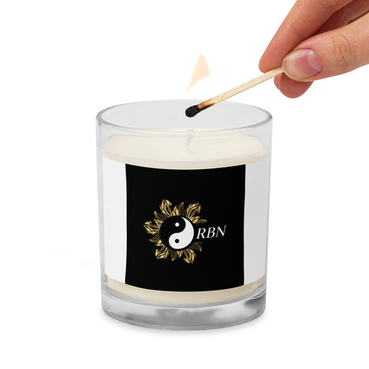 Glass jar soy wax candle